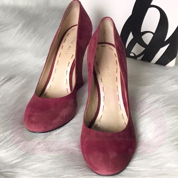 Nine West Shoes - Nine West•Wine Color Suede Wedges